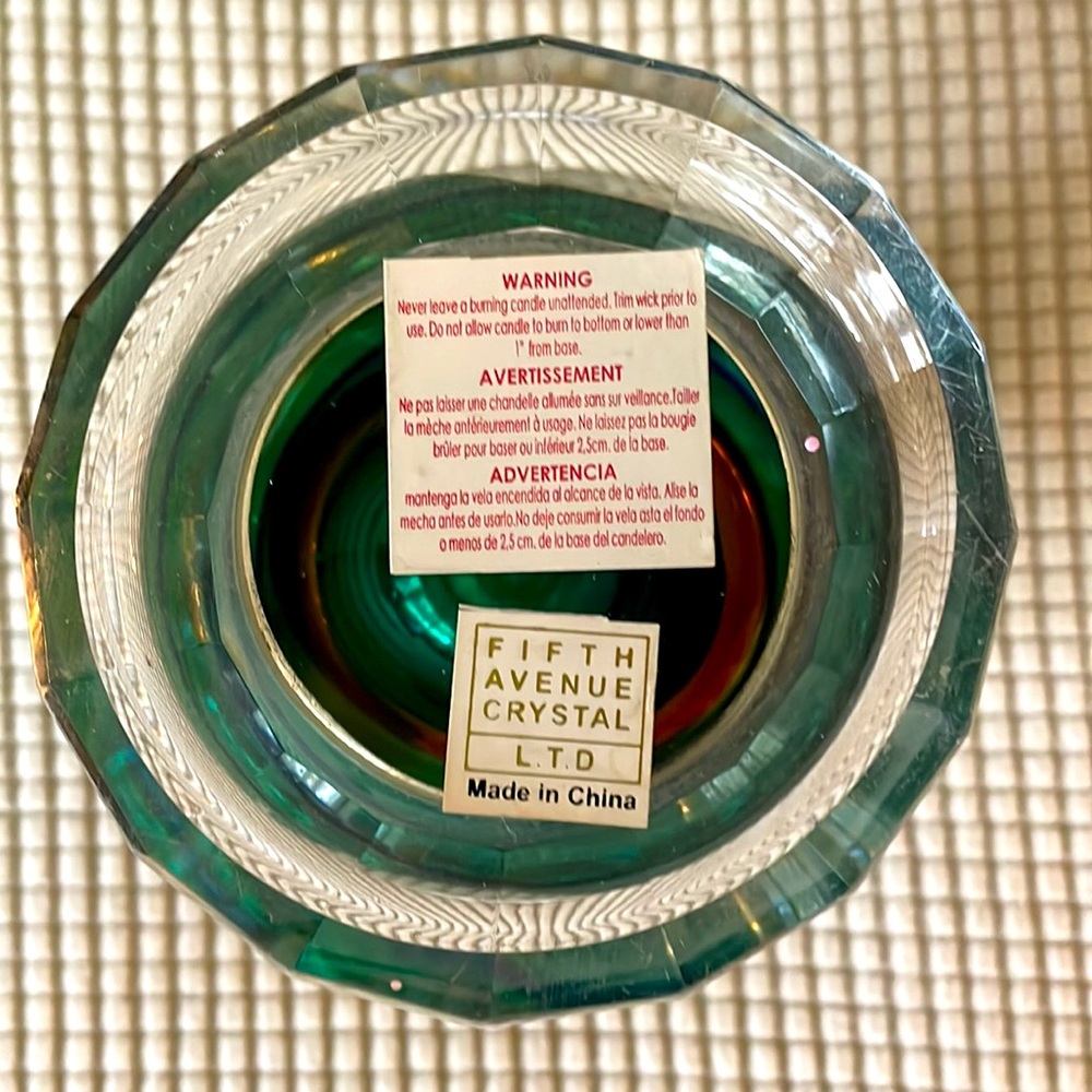 Vintage Fifth Avenue Crystal Pillar Candleholder, Modern Glass Pedesta Art Deco - Picture 7 of 7